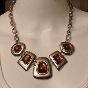 Vintage Kiam family deep fire color statement necklace